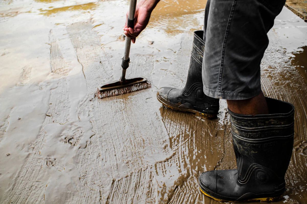 Commercial fleet vehicles receiving pressure washing in Hemet